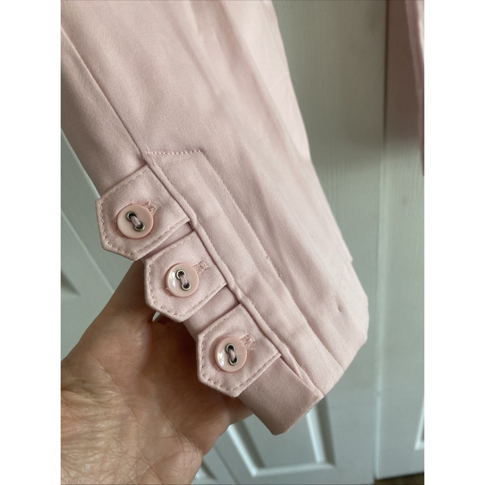 Tribal Stretch Capri Pants Womens Size 14 Pink Cropped Button Hem Cotton Coastal - Picture 3 of 9